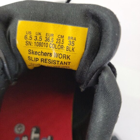 Skechers Women's Work Relaxed Fit Slip Resistant Lace Up Shoes Black 6.5 - Picture 5 of 7